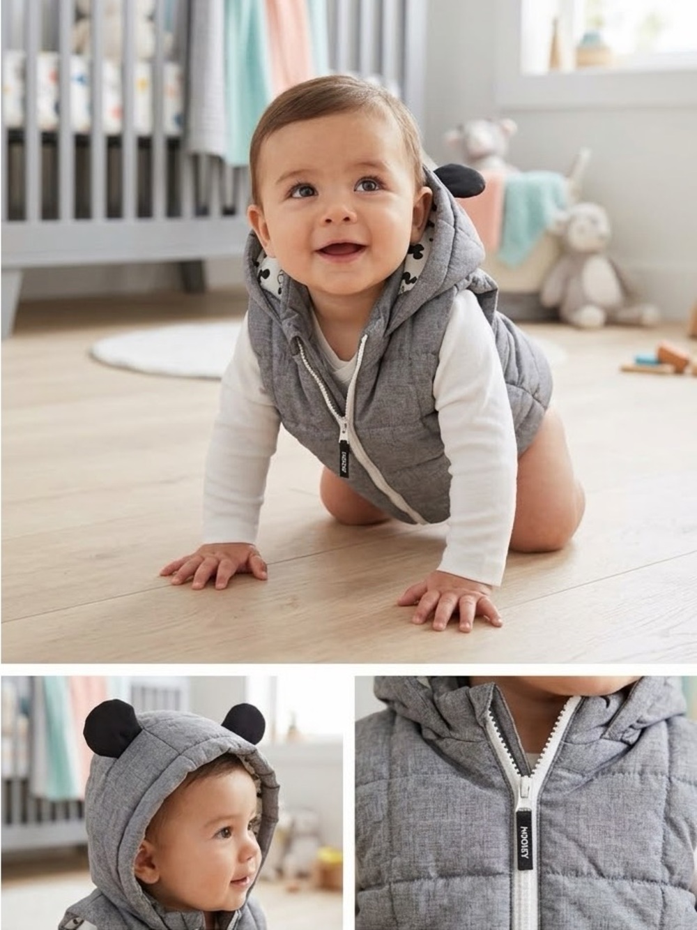 6-9 Months H&M x Disney Hooded Mickey Mouse Vest
